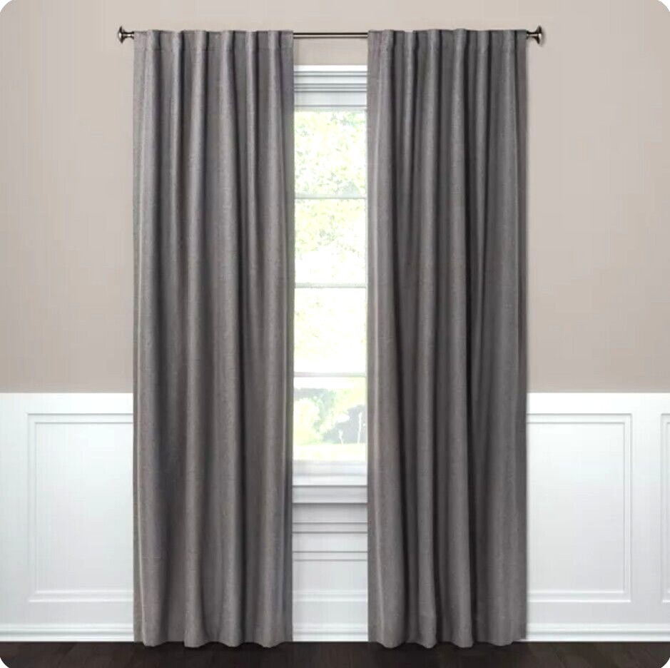 2pk 50×63 Charcoal Grey (Radiant Gray) Aruba Blackout Curtain Panels – Threshold