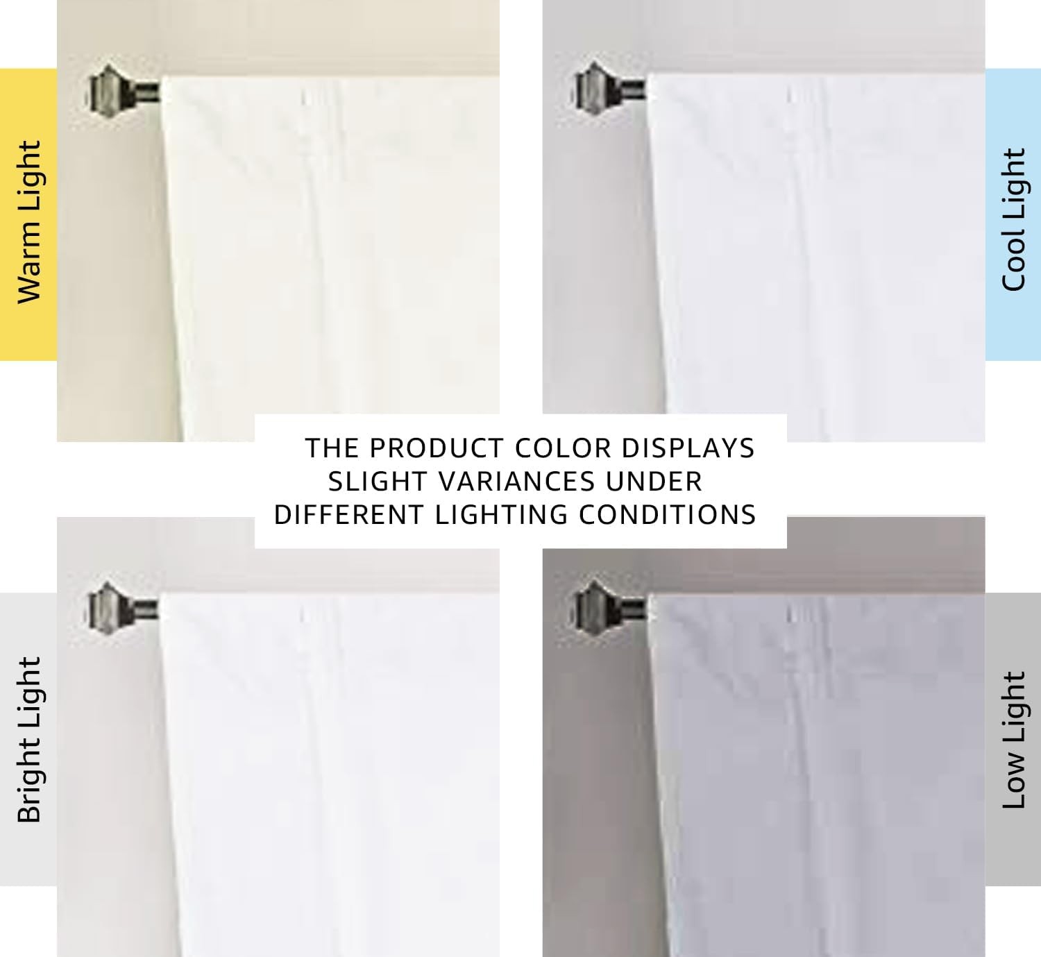 Pure White Curtain Thermal Insulated Tie Up Window Shade Light Blocking Curtains