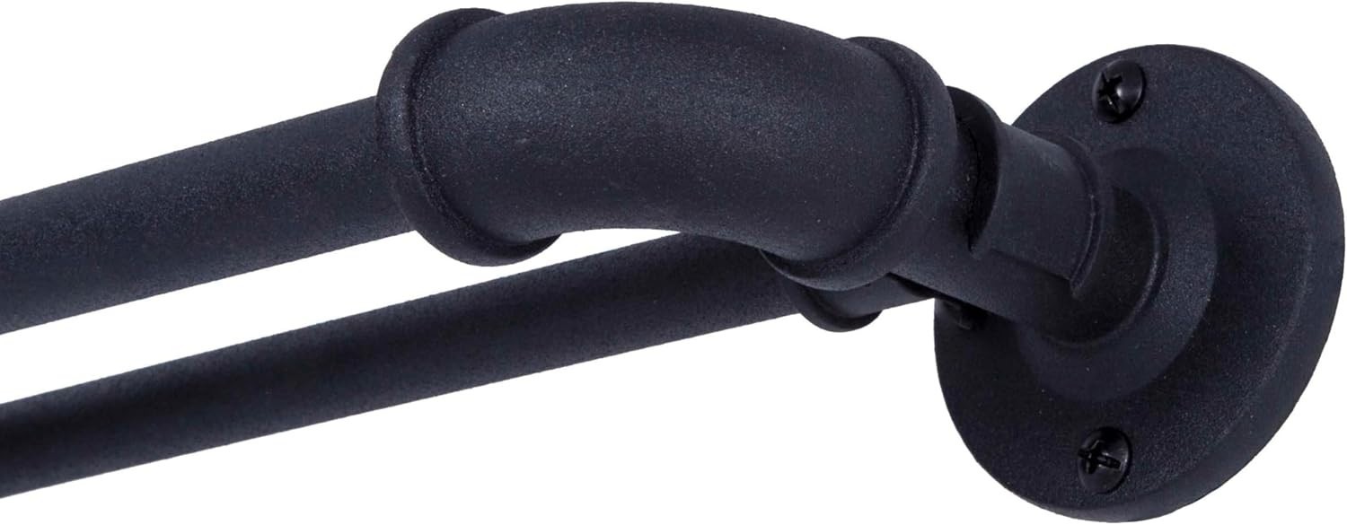 Adjustable 36-66″ Double Curtain Rod, Matte Black