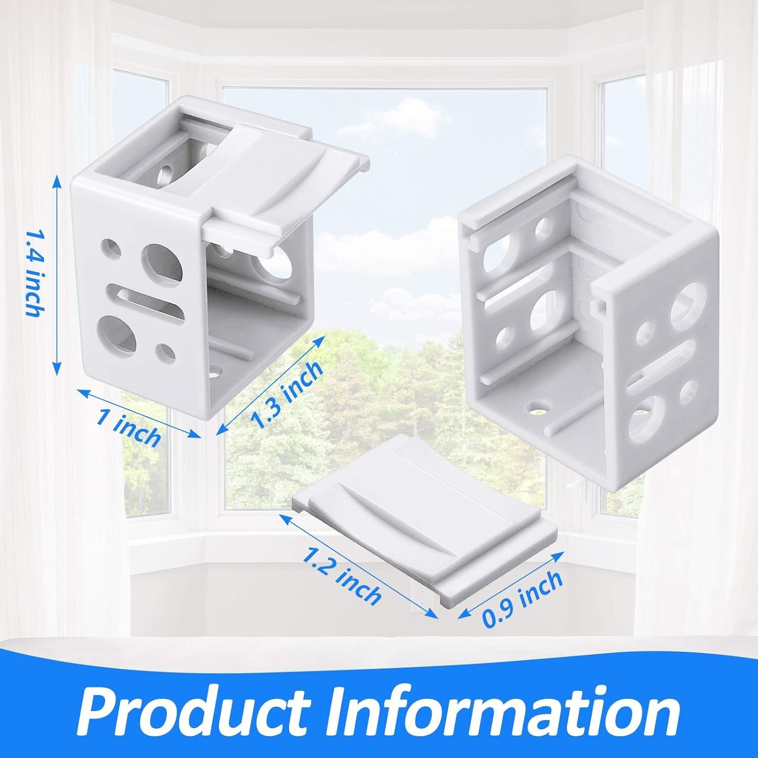 Lightweight 1-Inch Blind Brackets in White – Perfect for Indoor Installations