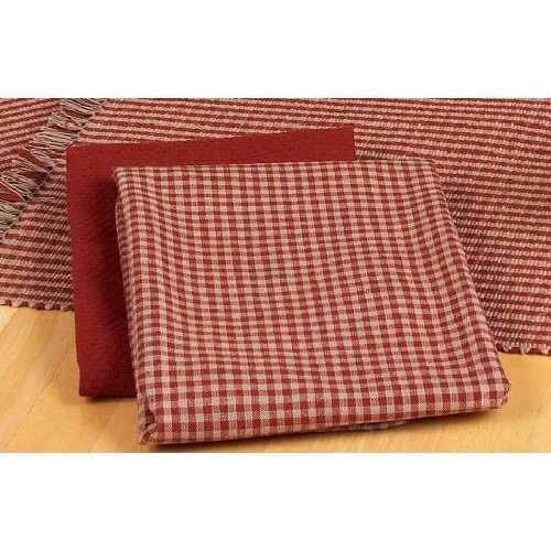 New Primitive Country NEWBURY BARN RED GINGHAM CHECK VALANCE Topper Curtains