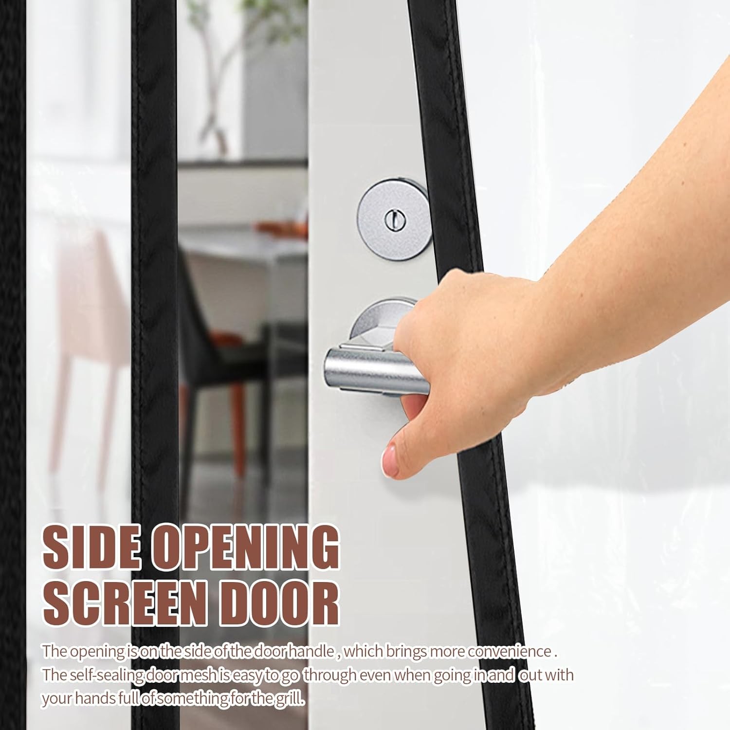 Transparent Reversible Left or Right Side Opening Insulated Door Curtain, Fits