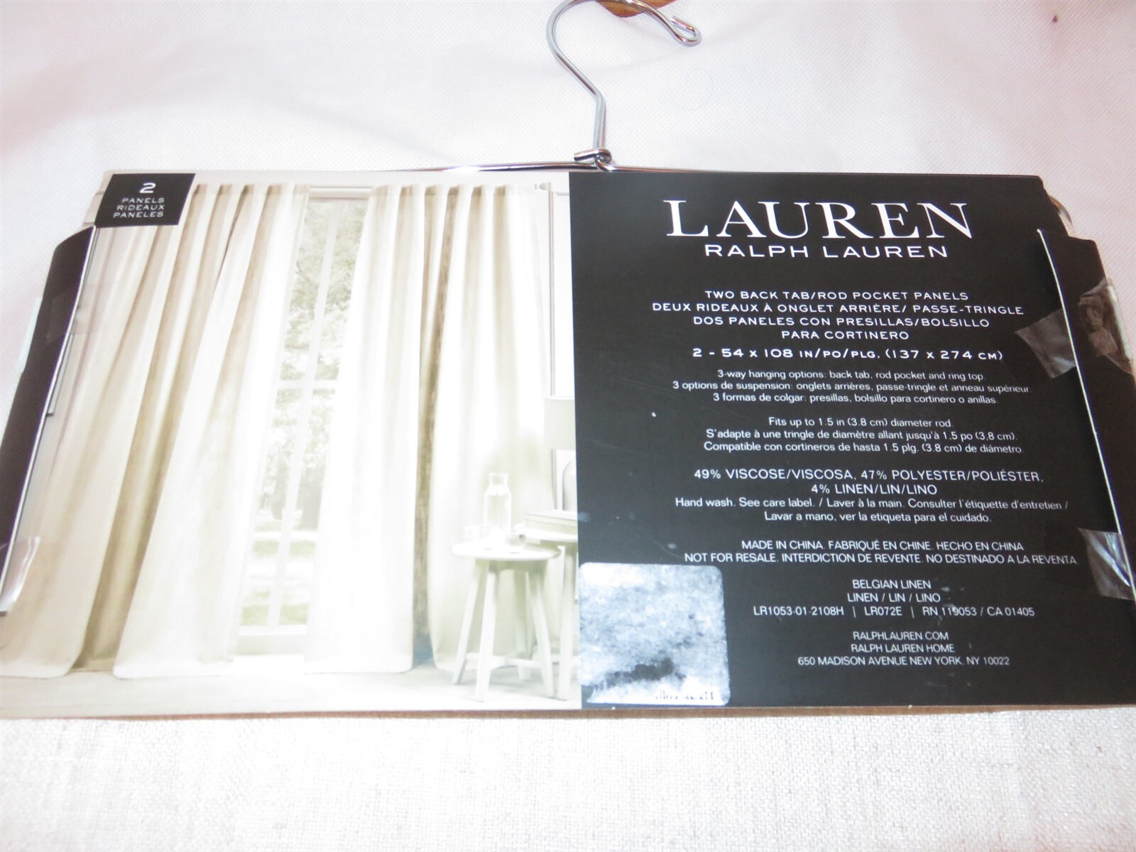 Ralph Lauren Curtains Panels Belgium Linen Panels 2 Window Drapes 54×108 linen