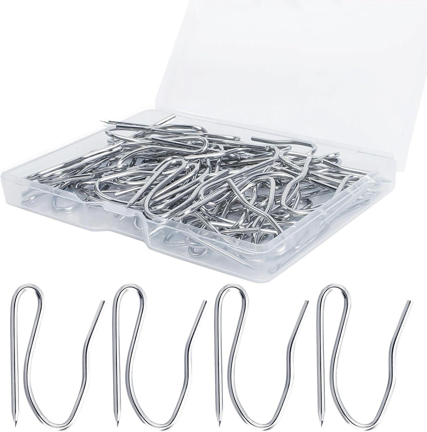 VRSS Drapery Hooks Pins for Curtains, 1.2 Inch Stainless Steel Curtain Hooks-60
