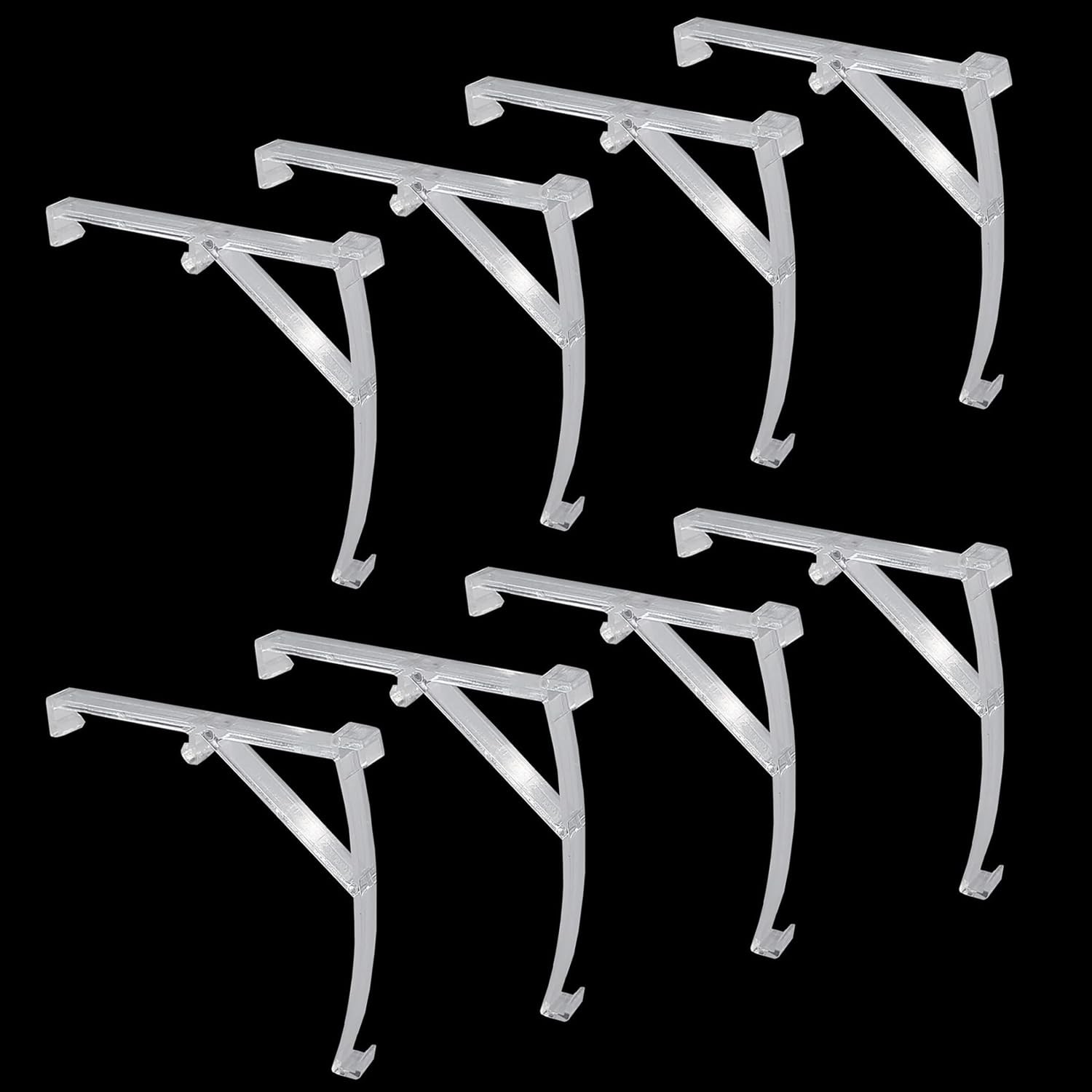 Kowibcl 8pcs Clear Plastic Valance Clips 3.5″ Hidden Retainer 3.5inch,