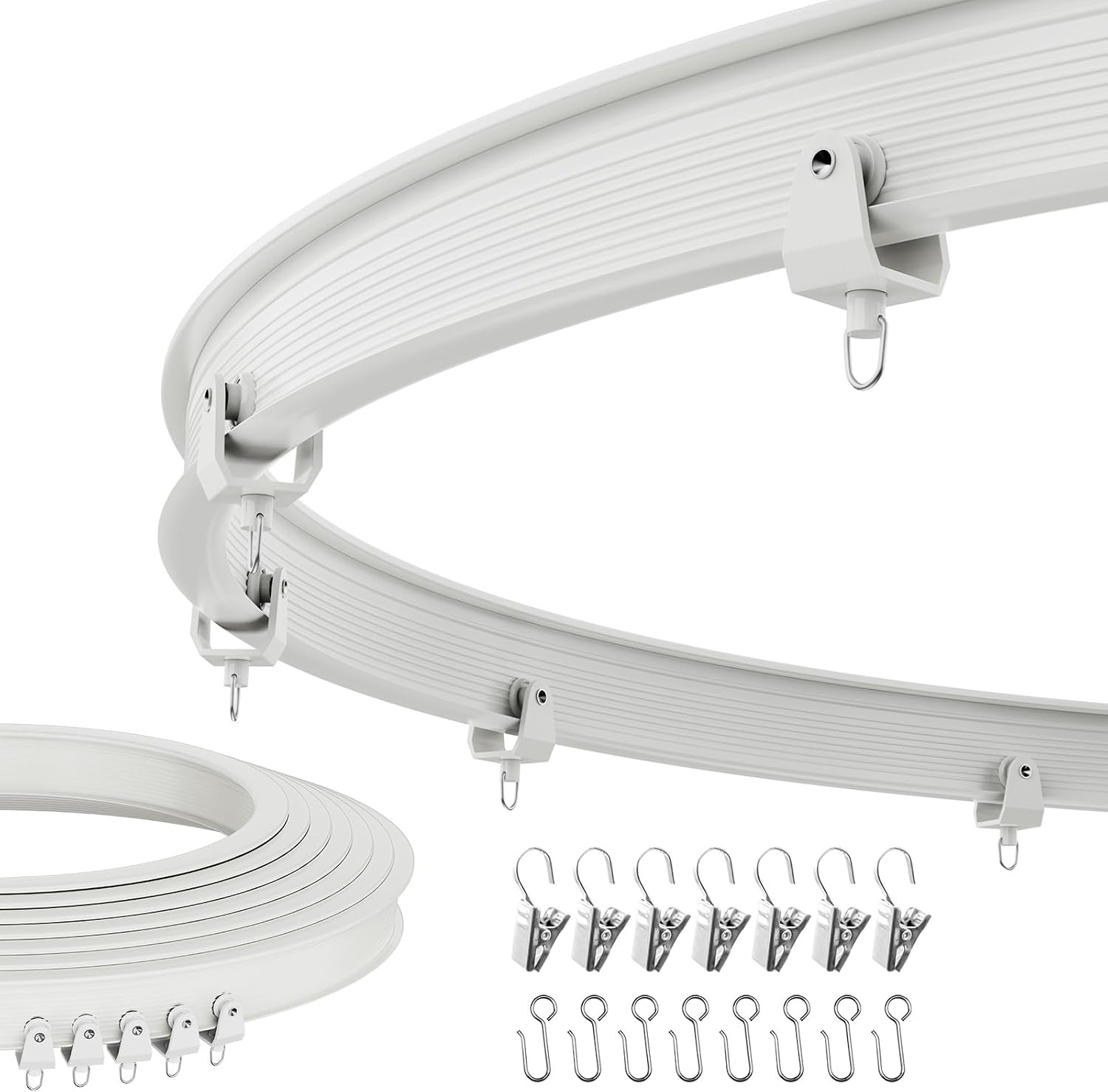 Flexible Bendable Ceiling Curtain Track, Mount for Curtain Rail with Curtain Tra
