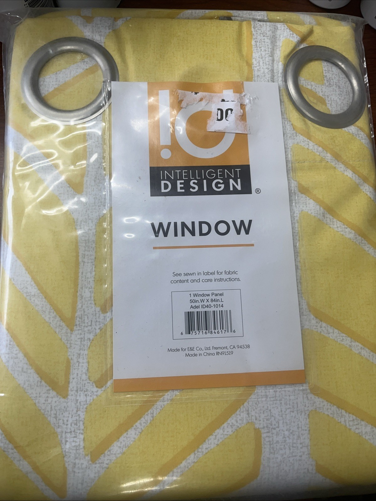 Intelligent Design Yellow Floral, 1 Window Panel 50″W x 84″L