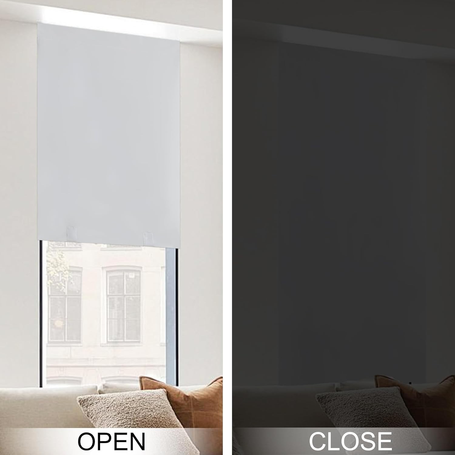 100% Blackout Cordless Roller Door Blinds, 30×72 inch – Easy Installation Shade