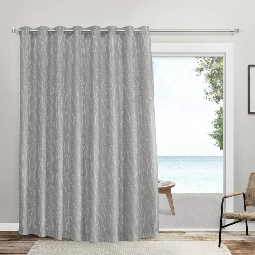 Forest Hill Dove Grey Room Darkening Curtain 108×96 by Exclusive Home