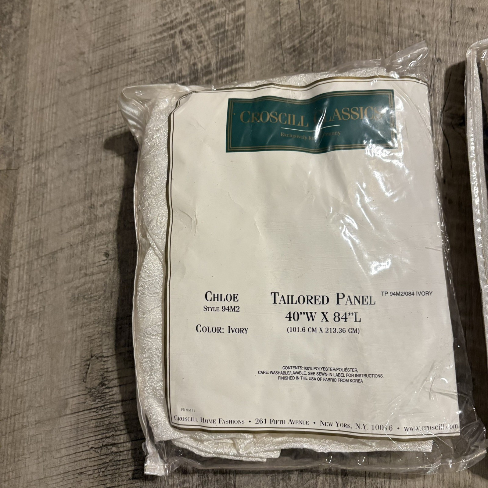 3 Croscill Classics Chloe VNT Drapery Panels Ivory Cream Elegant Tex Jacquard 84