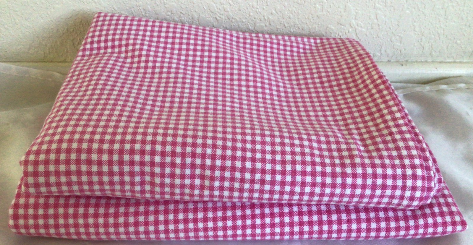 Pottery Barn Kids Cotton Set Of Two Panels Pink White Plaid 44X63