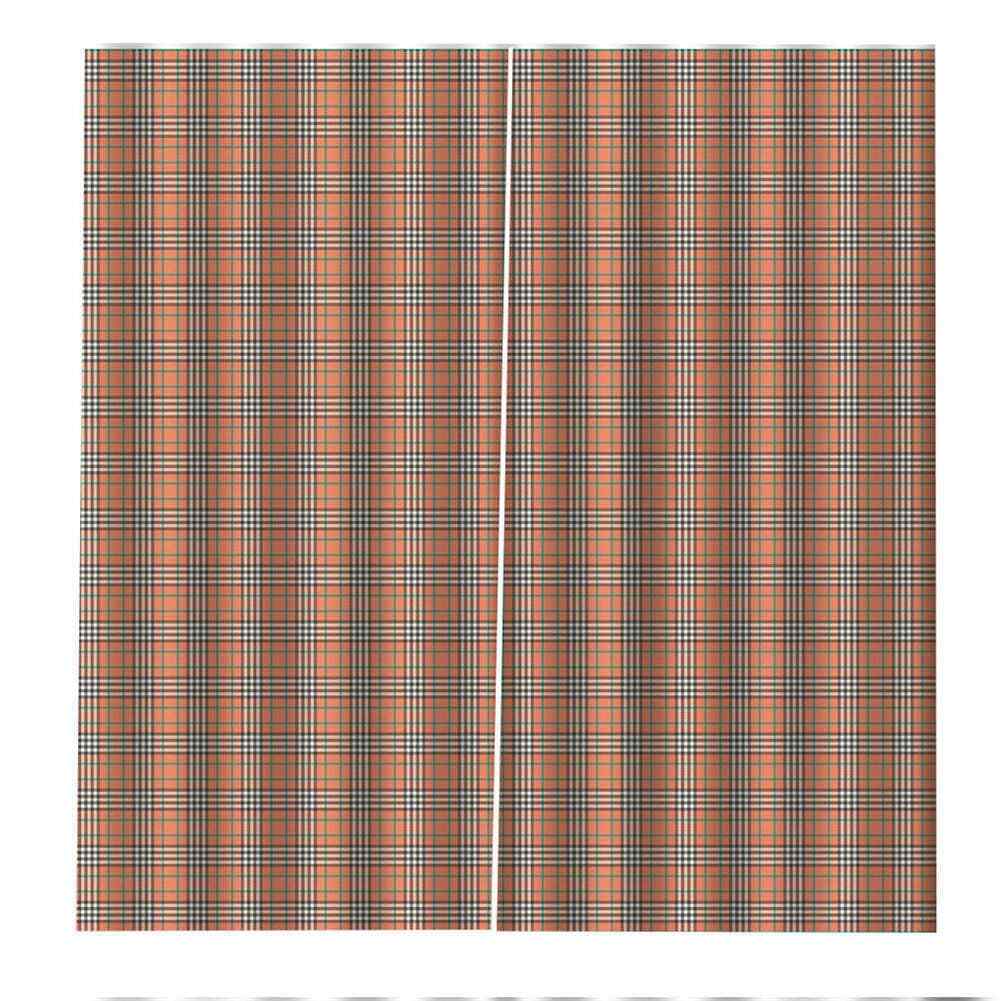 Dark red elegant fine cool plaid Printing 3D Blockout Curtains Fabric Window