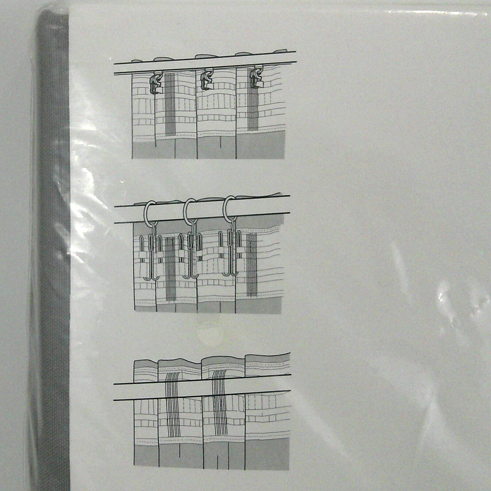 IKEA Vivan Curtains Gray 57×98.5 3 Panels Solid Opaque Polyester Cotton Drapes