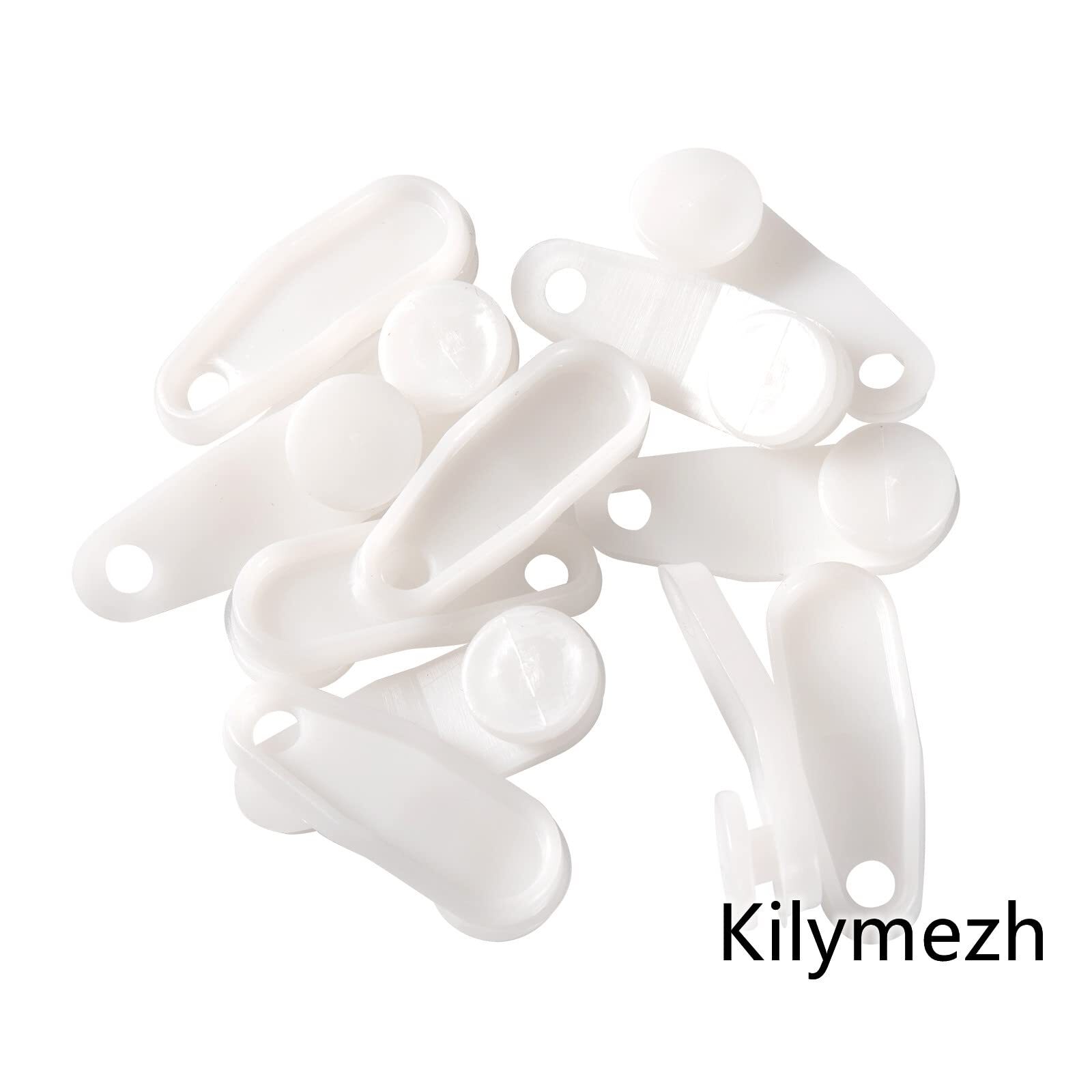 50 Pcs White Plastic Curtain Hooks Curtain Roller Curtain Track Gliders