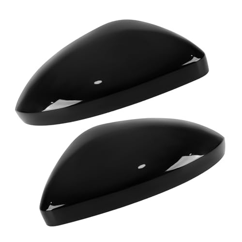 Rearview Mirror Cover Cap Compatible with VW Jetta Left + Right Glossy Black