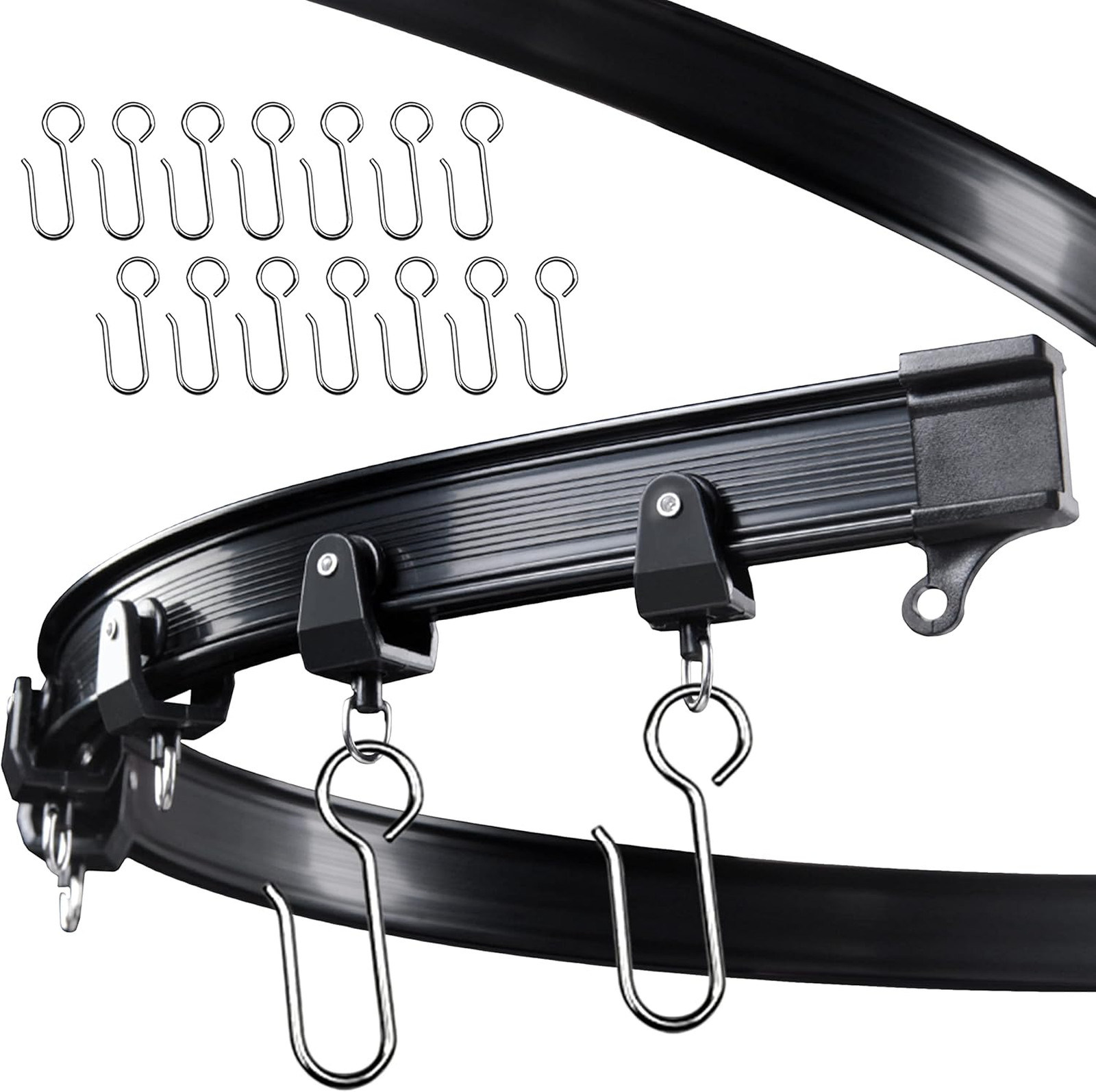 Flexible Ceiling Curtain Track System 16.4FT 5M Curved Mount for Room Divider