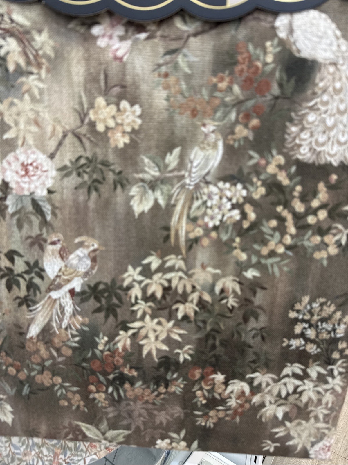 Set 2 Anatara Peacock Birds flower Branches Window Panels 37”x 84” New~