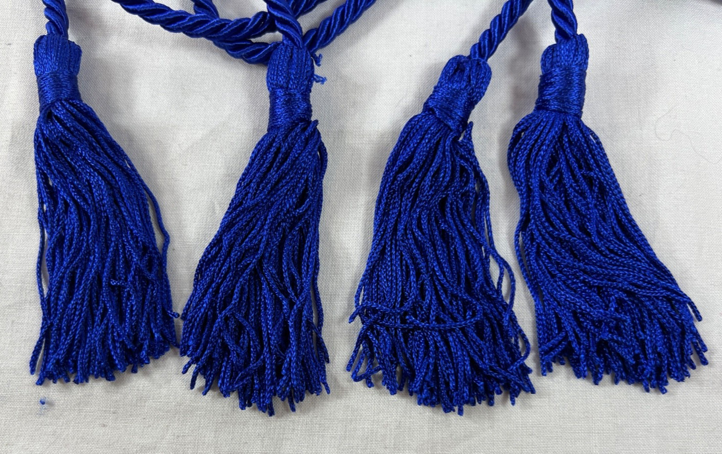 4 NOS Vtg 6 Ft Royal Blue Twisted Braided Rope Tieback W/ Tassel Boho Chic Belt