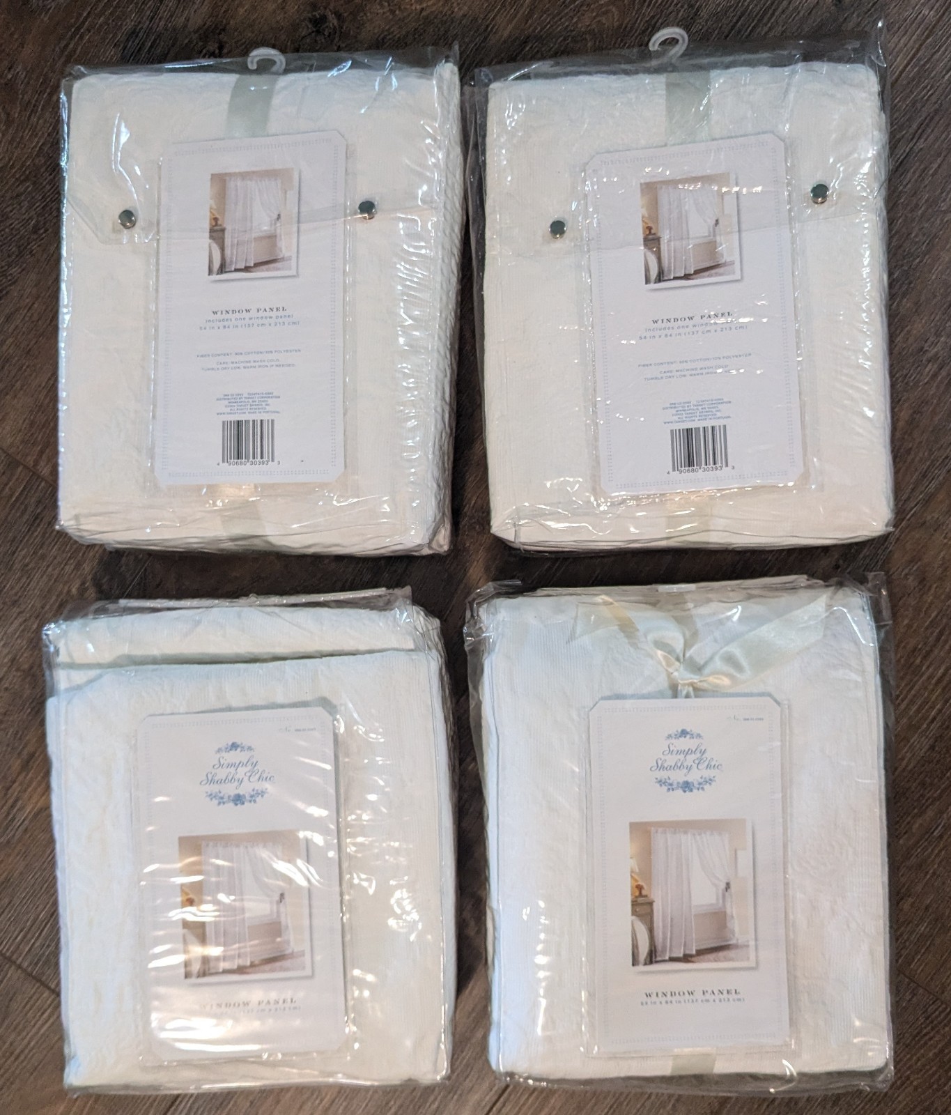 Simply Shabby Chic Cotton Blend Matelasse White Curtain Panel 54″ x 84″