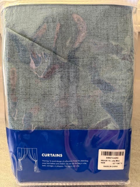 Miulee Dusty Blue Curtains Bedroom Living Room 52″ x 108″ 2 Panels