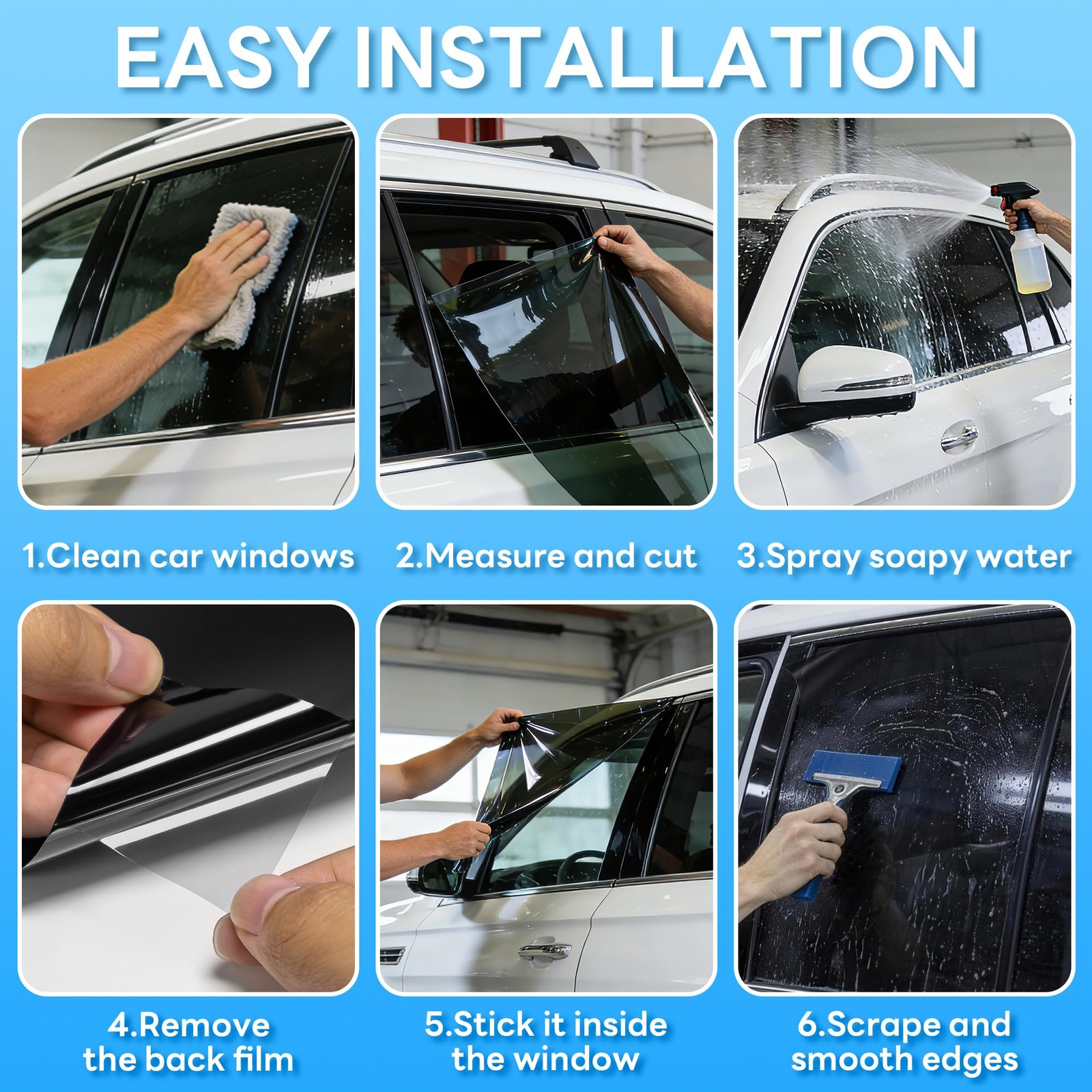 5% VLT Ceramic Car Window Tint Film – 20in x 10ft Privacy Anti-Glare & Heat R…