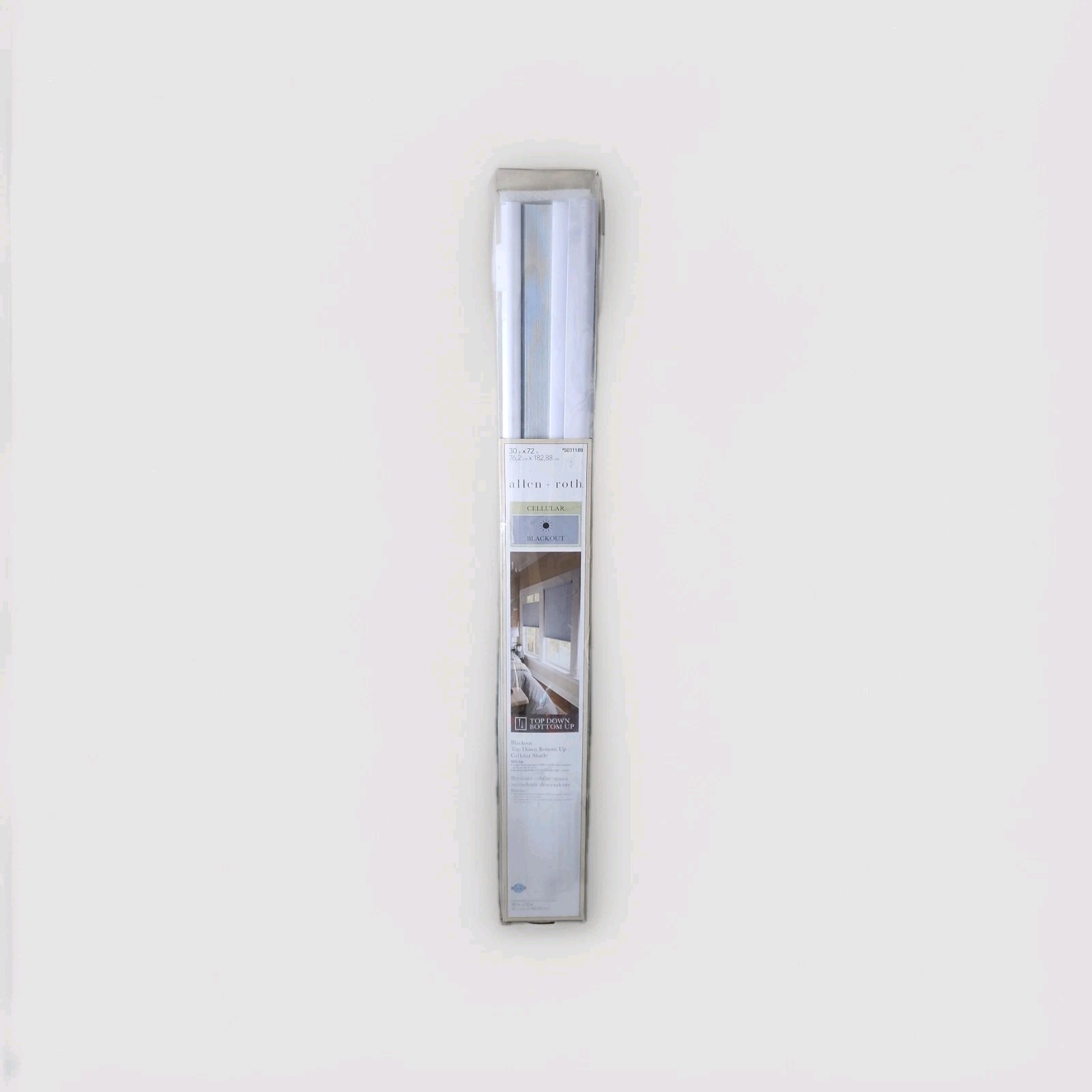 allen + roth cellular shade is a white, blackout, top-down bottom-up window…W1