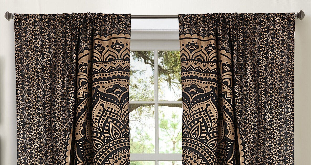 Boho Curtain Indian Mandala Door Window Treatment Hippie Home Decor Boho Hanging