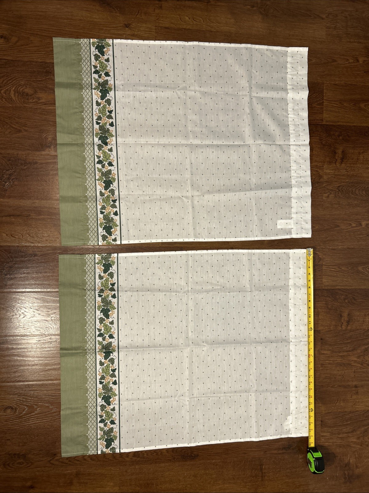 Country Ivy 2 Piece Kitchen Curtain Set Green Gold White 28 X 36 Inch