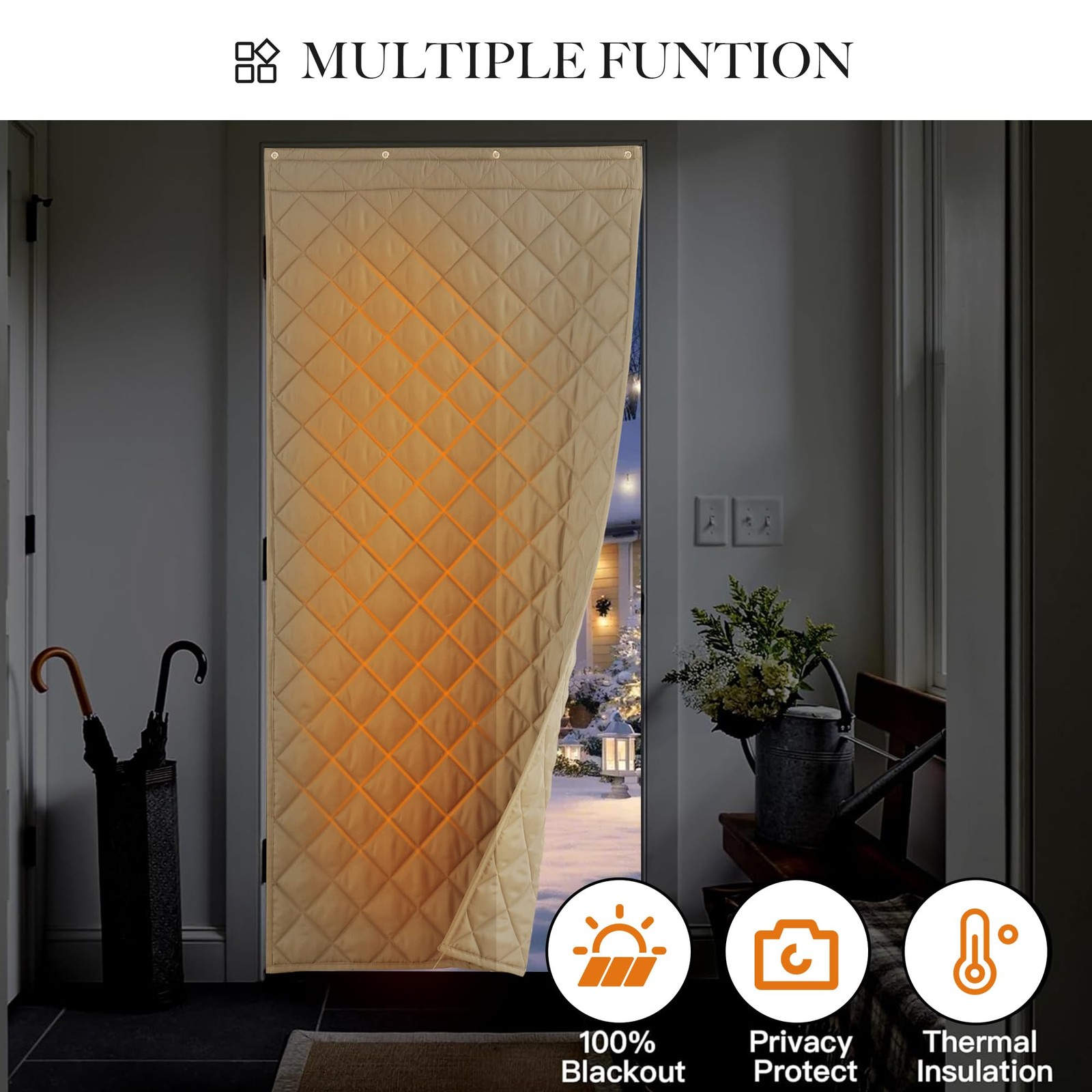 Ryb Home Summer Heat Blocking Thick Quilted Insulated Curtains Thermal