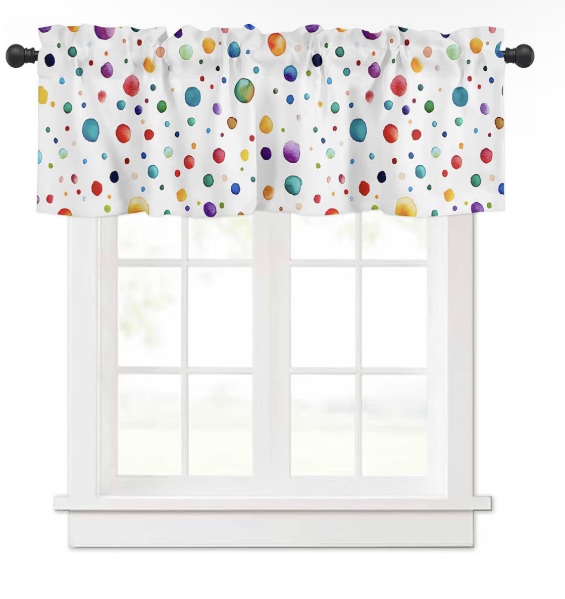 137x45cm Colorful Dots Valances Window Treatment Decor Abstract.