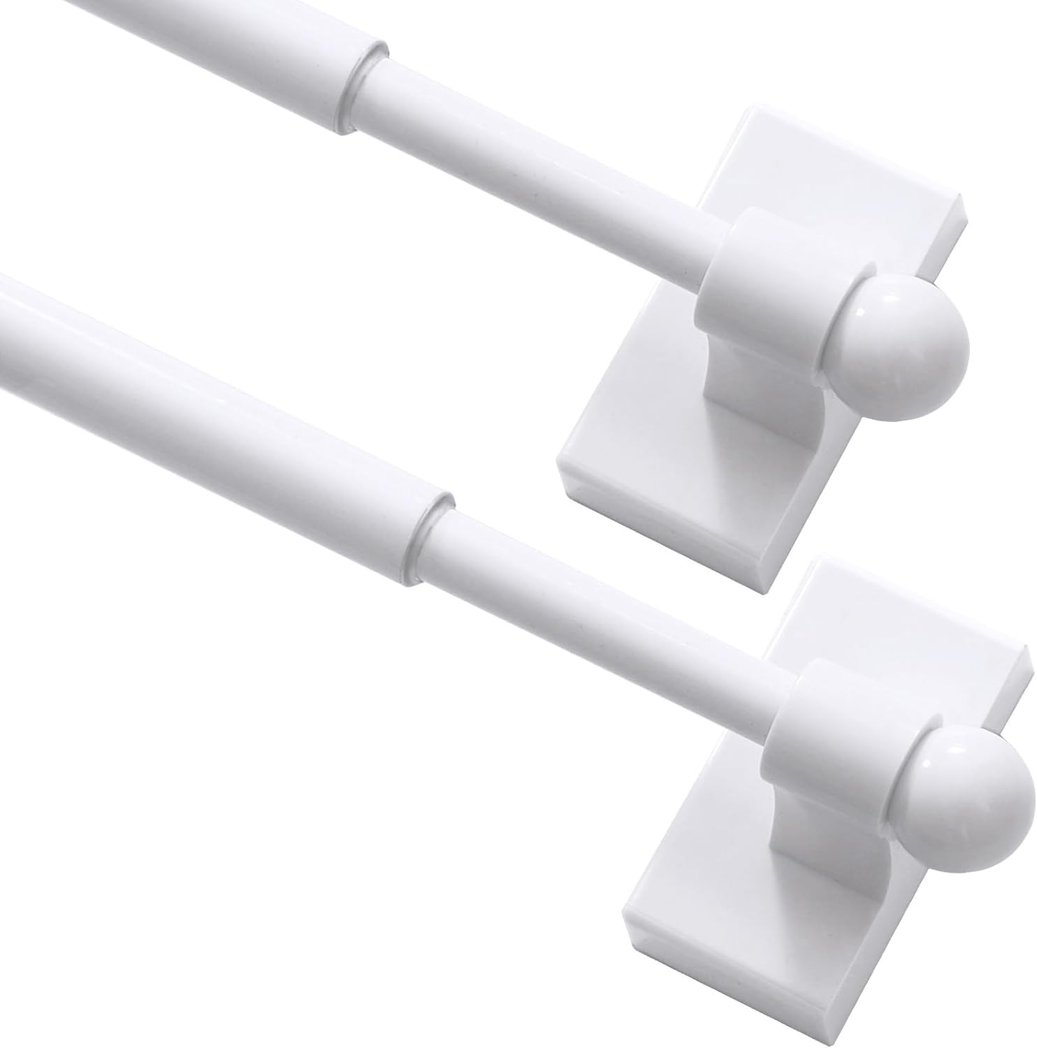 2 Pack Magnetic Curtain Rods for Metal Doors with Adjustable Length,Extends from