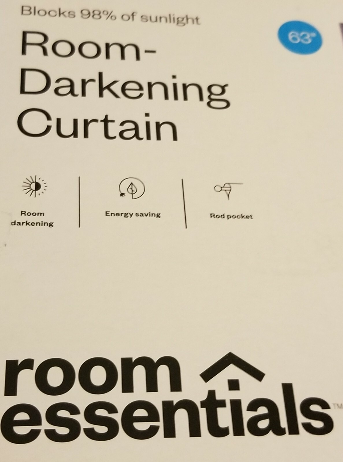 Room Essentials Room Darkening Blocks 98% of Sunlight Curtain Gray 42″W x 63″L