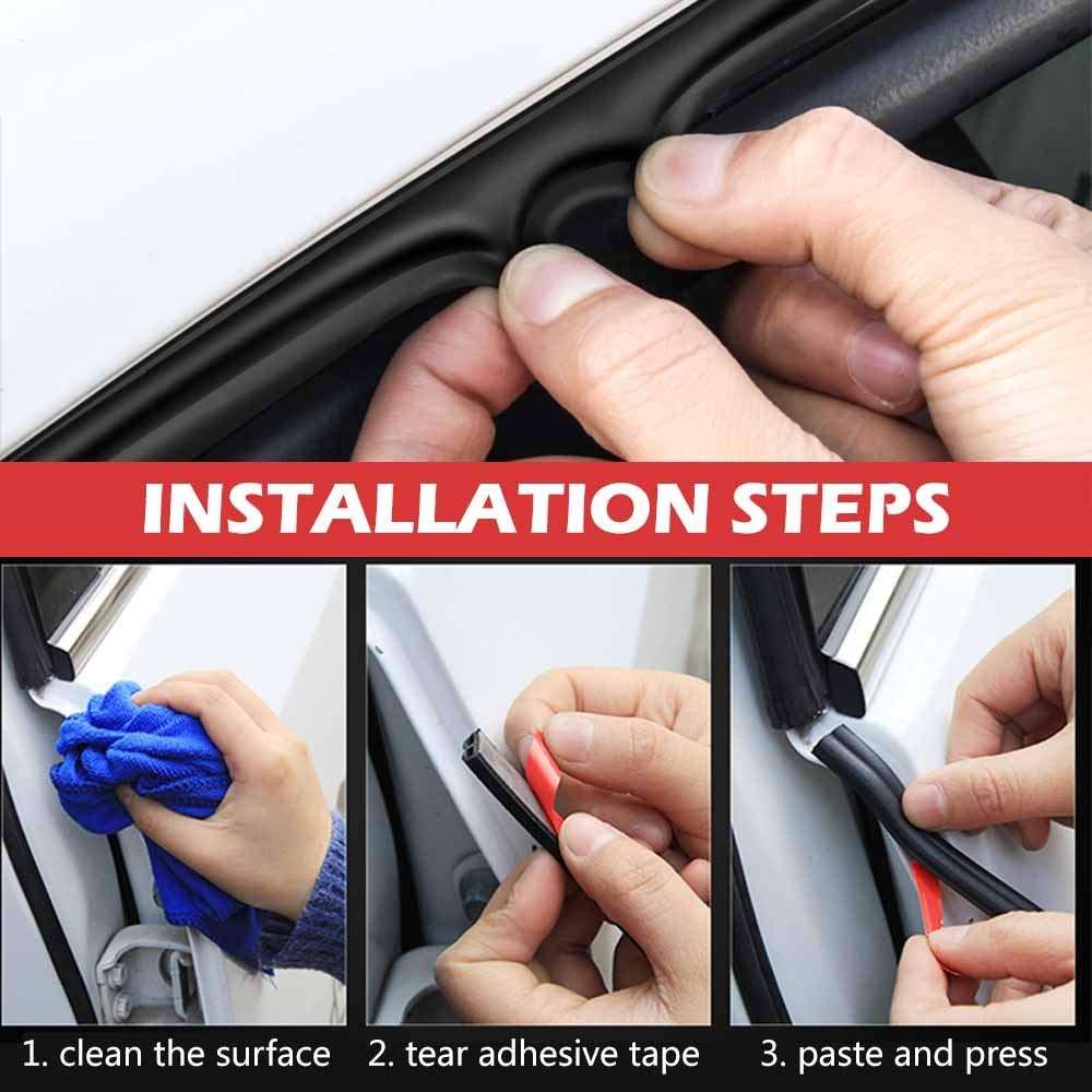 33Ft Universal Self Adhesive Weather Seal Strip for Car, 33 Feet Long, Black