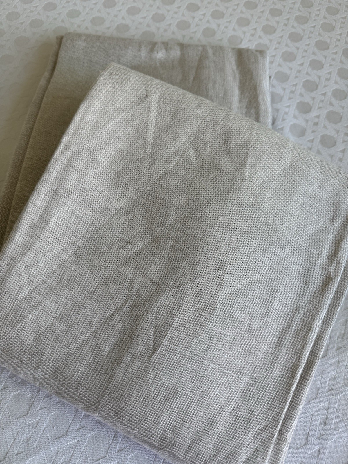 Restoration Hardware RH Belgian Opaque Linen Drapery 84″ Pair Color Sand NEW