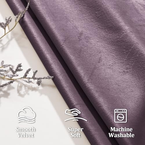 Velvet Curtains 96 inch Length Thermal 52″W x 96″L (Pack of 2) Lavender