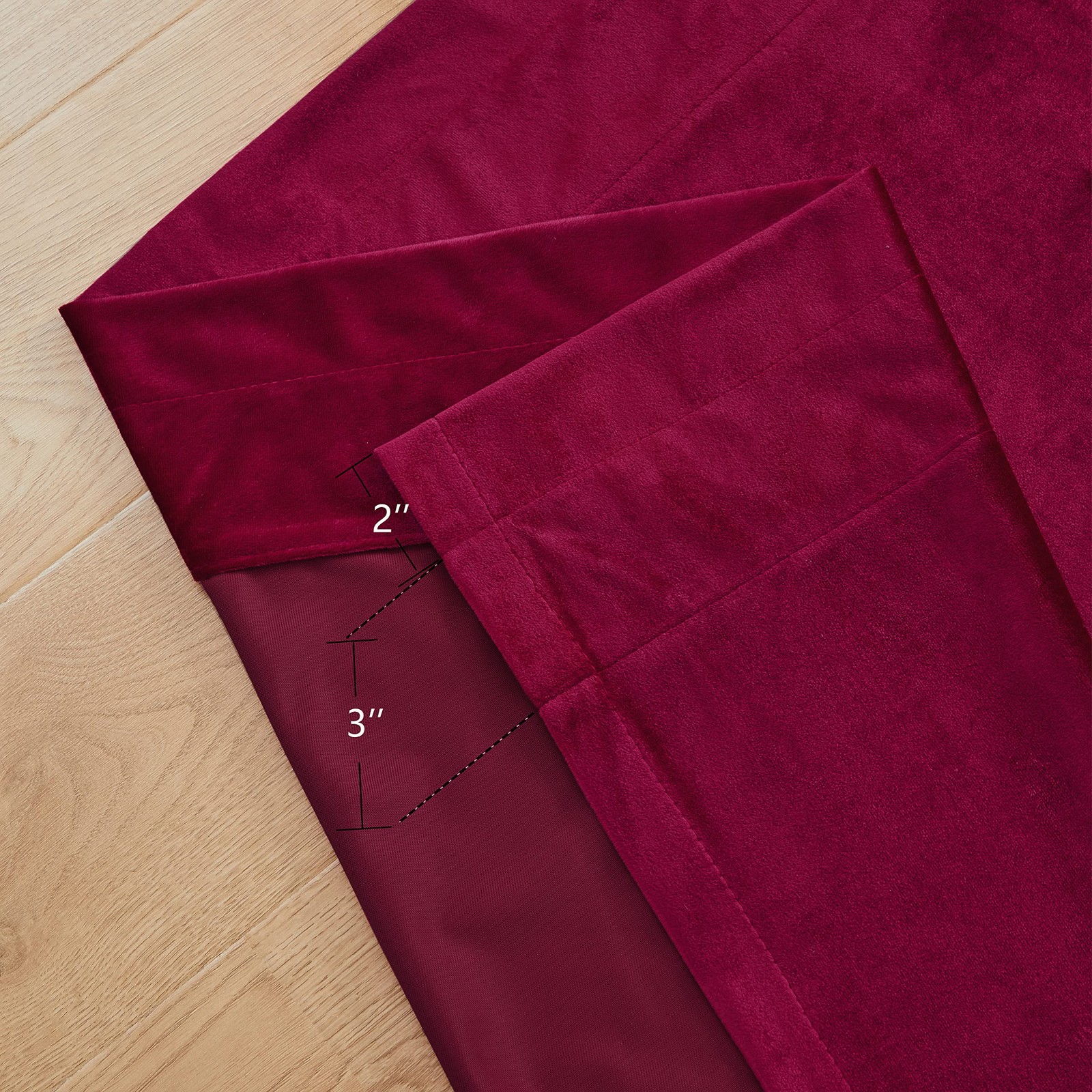 Primrose Ruby Red Velvet Curtains 84 Inches For Living Room Luxury Room