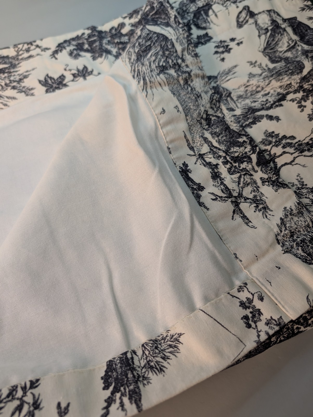 Country Life Blue White Toile Curtain Panels 49”x 64”