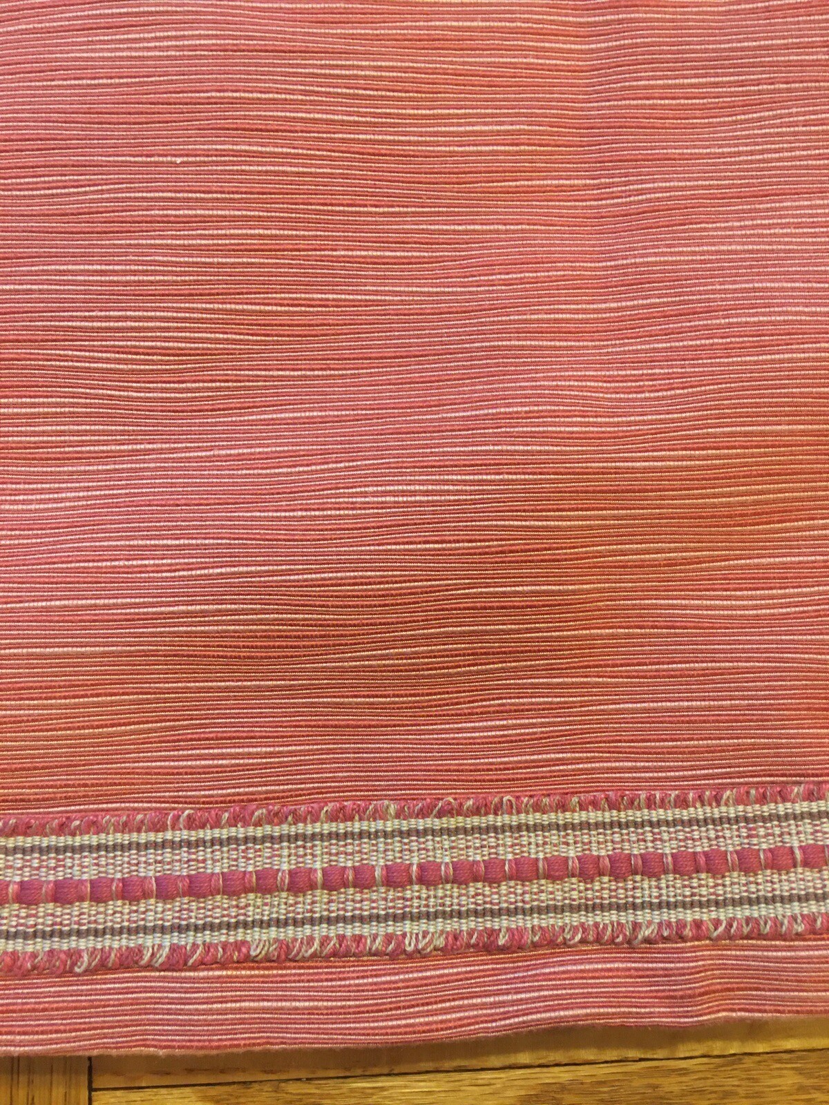 FABRIC UNFINISHED VALANCE WITH LINING & SCALLOPS AND TRIM. 134” LONG (11.2 Feet)