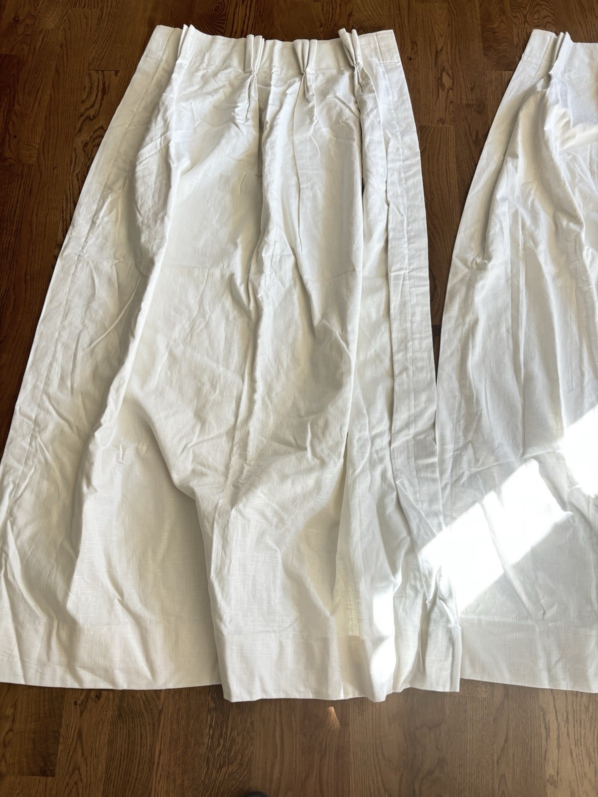 Custom Pinch Pleated Drapes Off White Cream Lined (Pair 1) 61” In Length