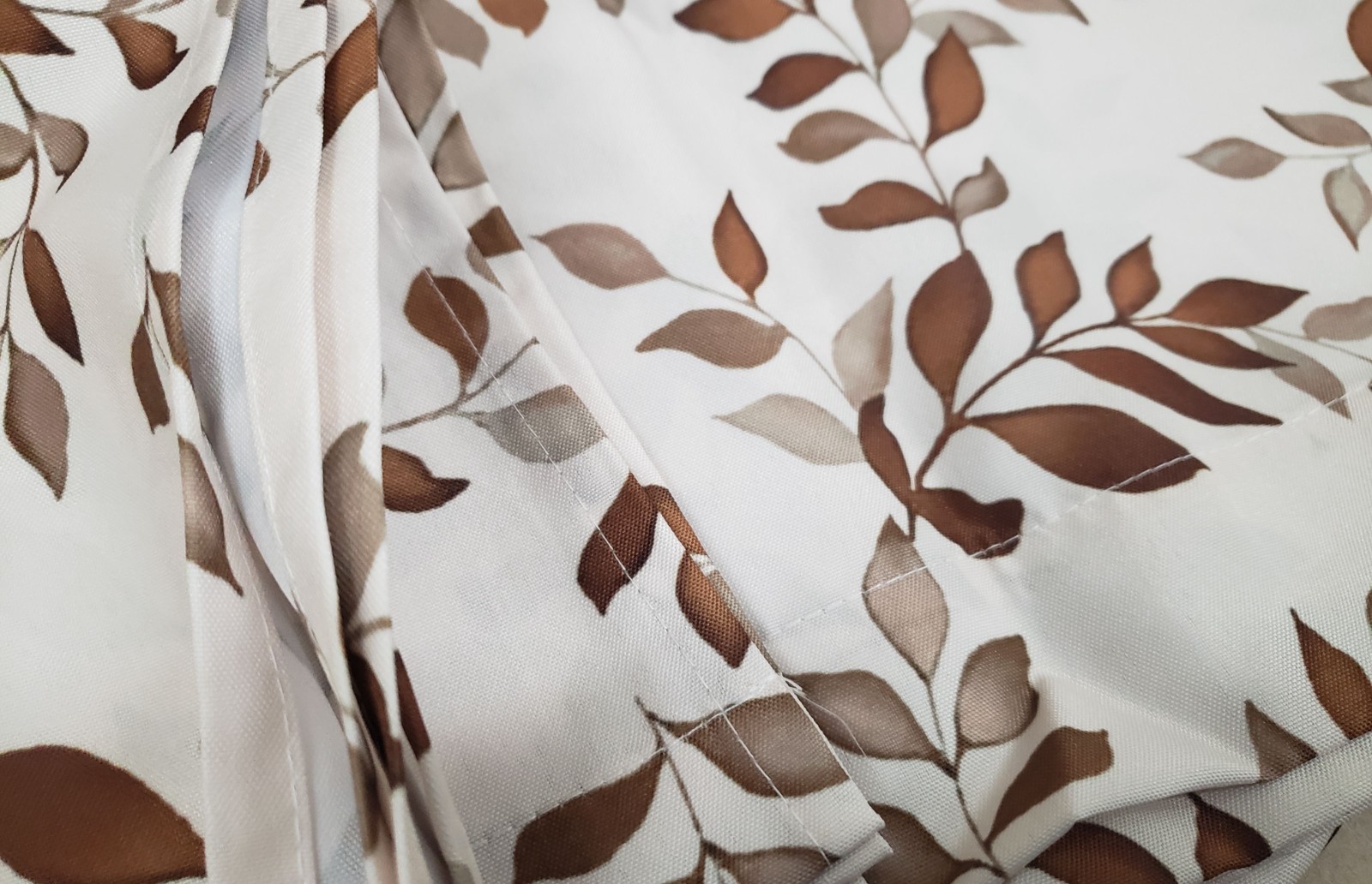 Set of 2 Printed Kitchen Tiers (29″ x 36″) (no Swag Valance) BROWN LEAVES, CE