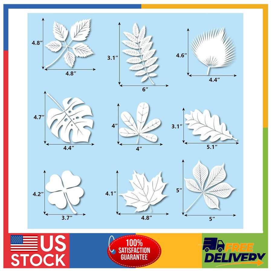 52 Large Leaf Anti-Collision Window Clings to Prevent Bird Strikes Non-Adhesive
