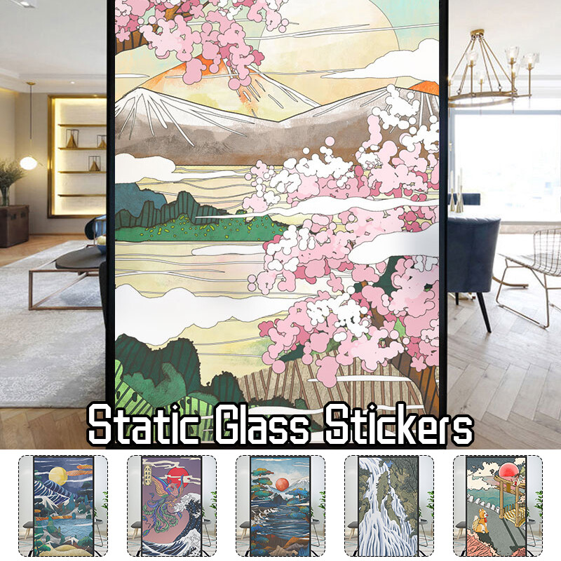 Window Film Japanese Static Cling Opaque Glass Sticker Home Decor