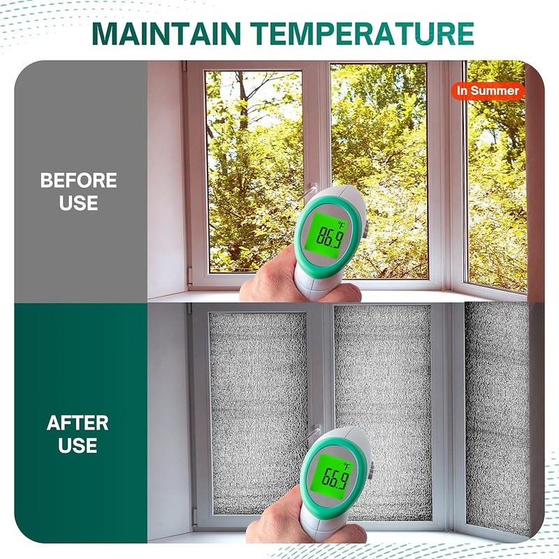 Reflective Window Insulation Kit Thermal Foil Tape Energy Efficient Heat Blocker