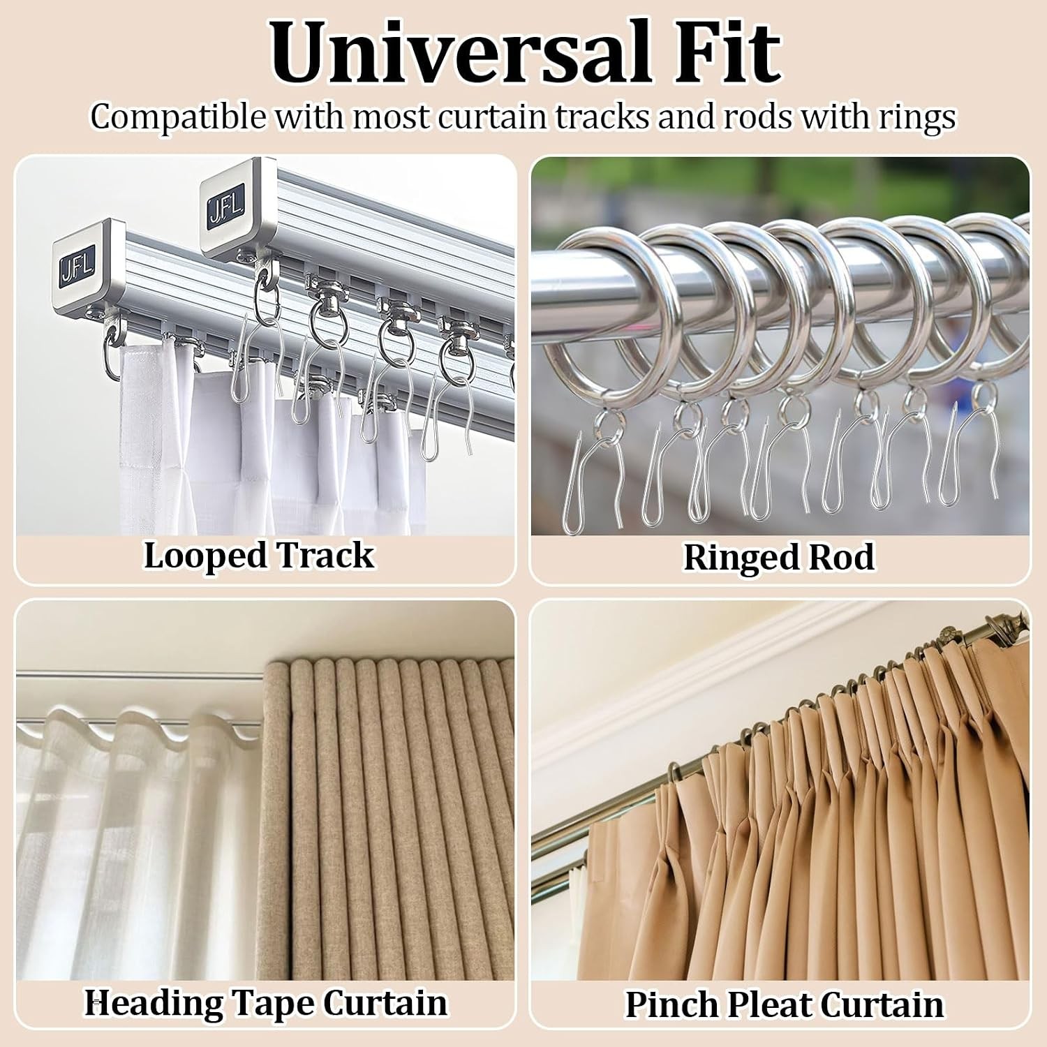 140 Pcs Metal Curtain Hooks S Shaped Drapery Pins Stainless Steel Curtain Clips