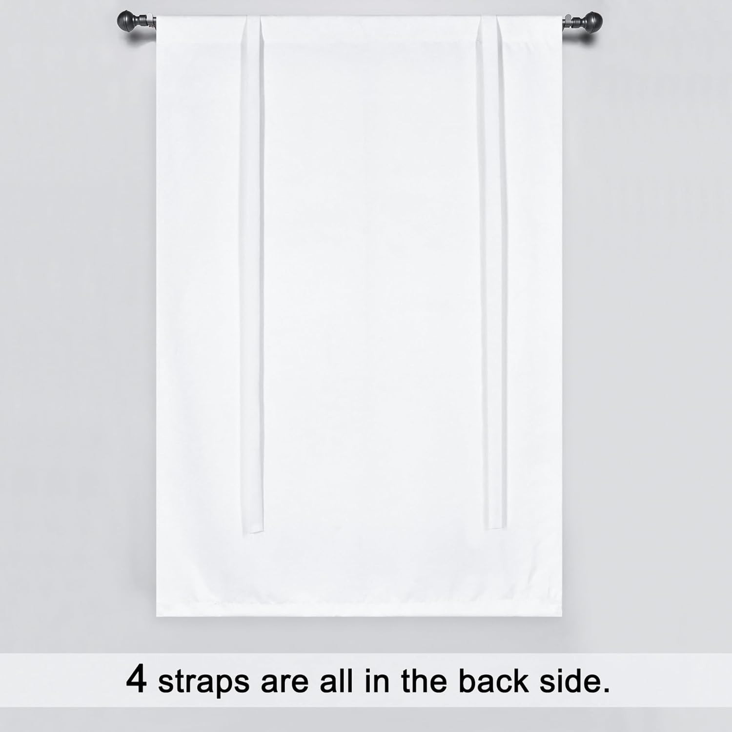 Balloon Shades Room Darkening Kitchen Window Curtain – 34″W X 45″H Pure White