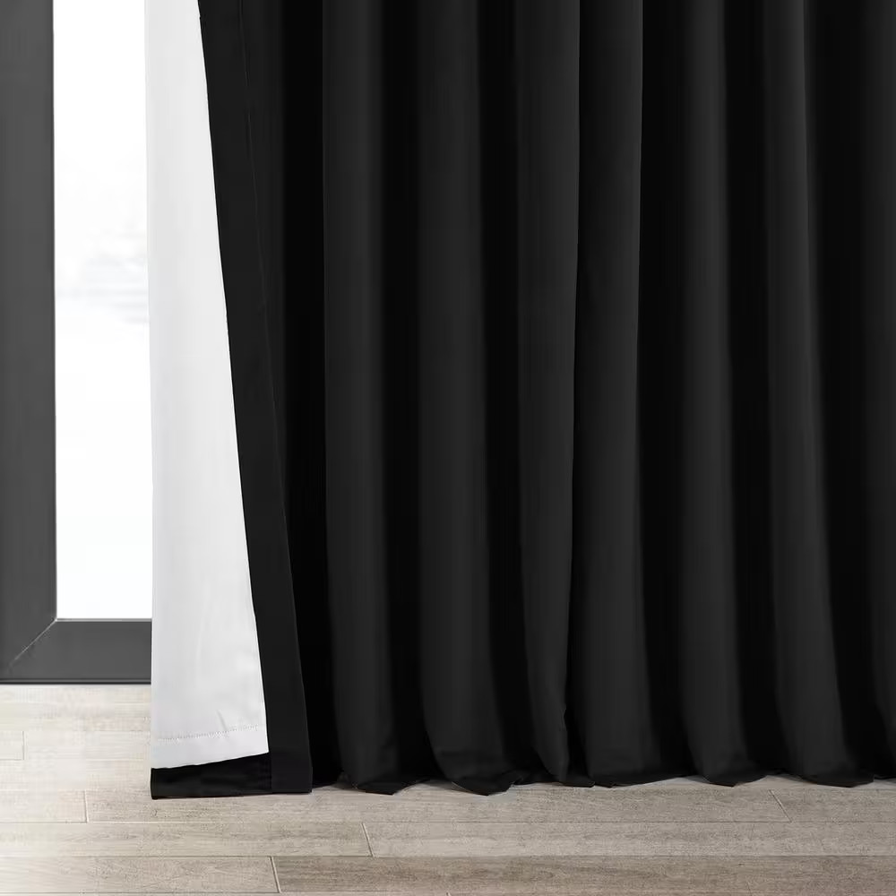 Black Extra Wide Velvet Rod Pocket Blackout Curtain – 100 In. W X 108 In. L (1 P