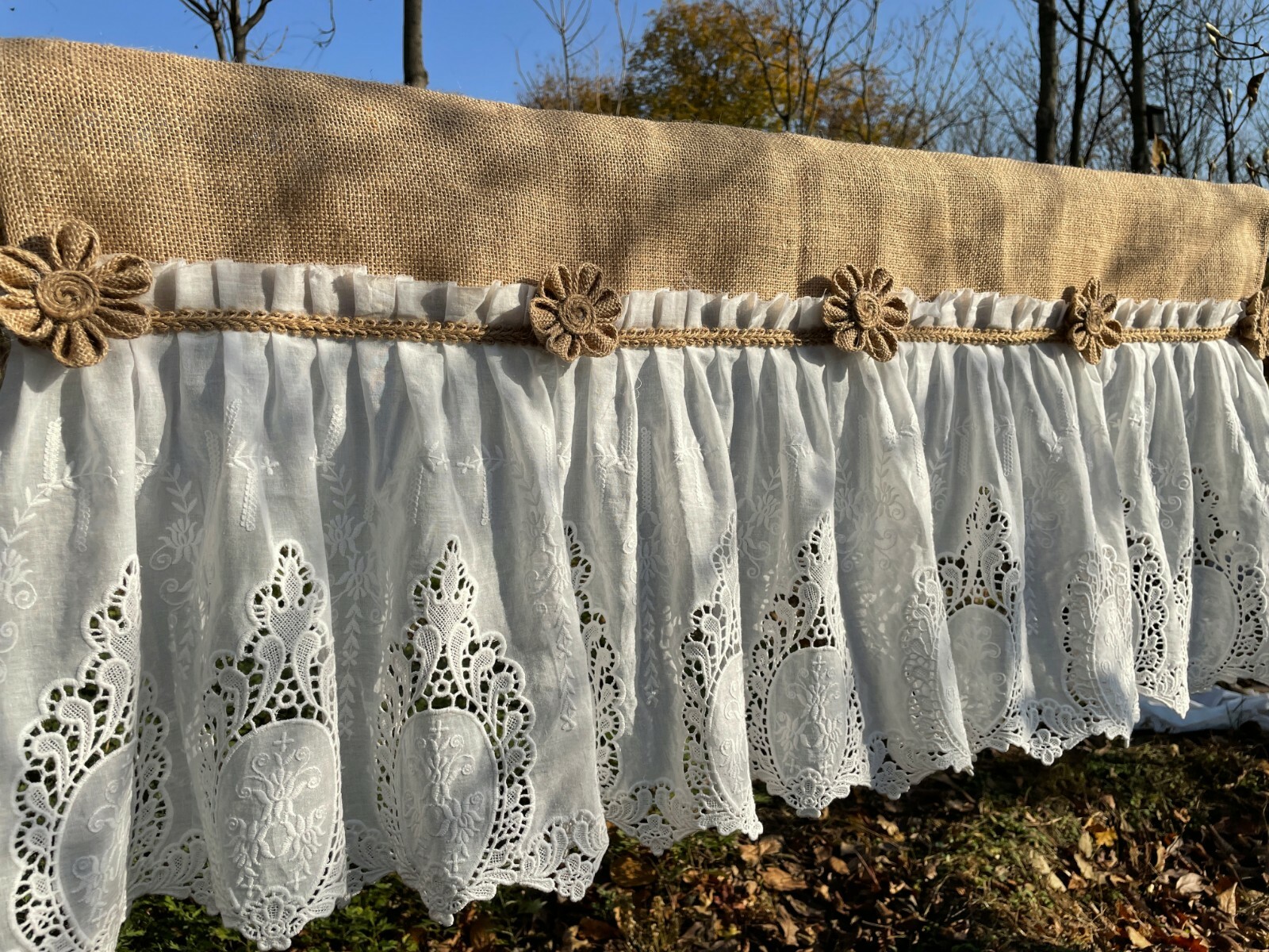 High Quality Unique Kitchen Valance Burlap Kitchen Curtain window Treatment