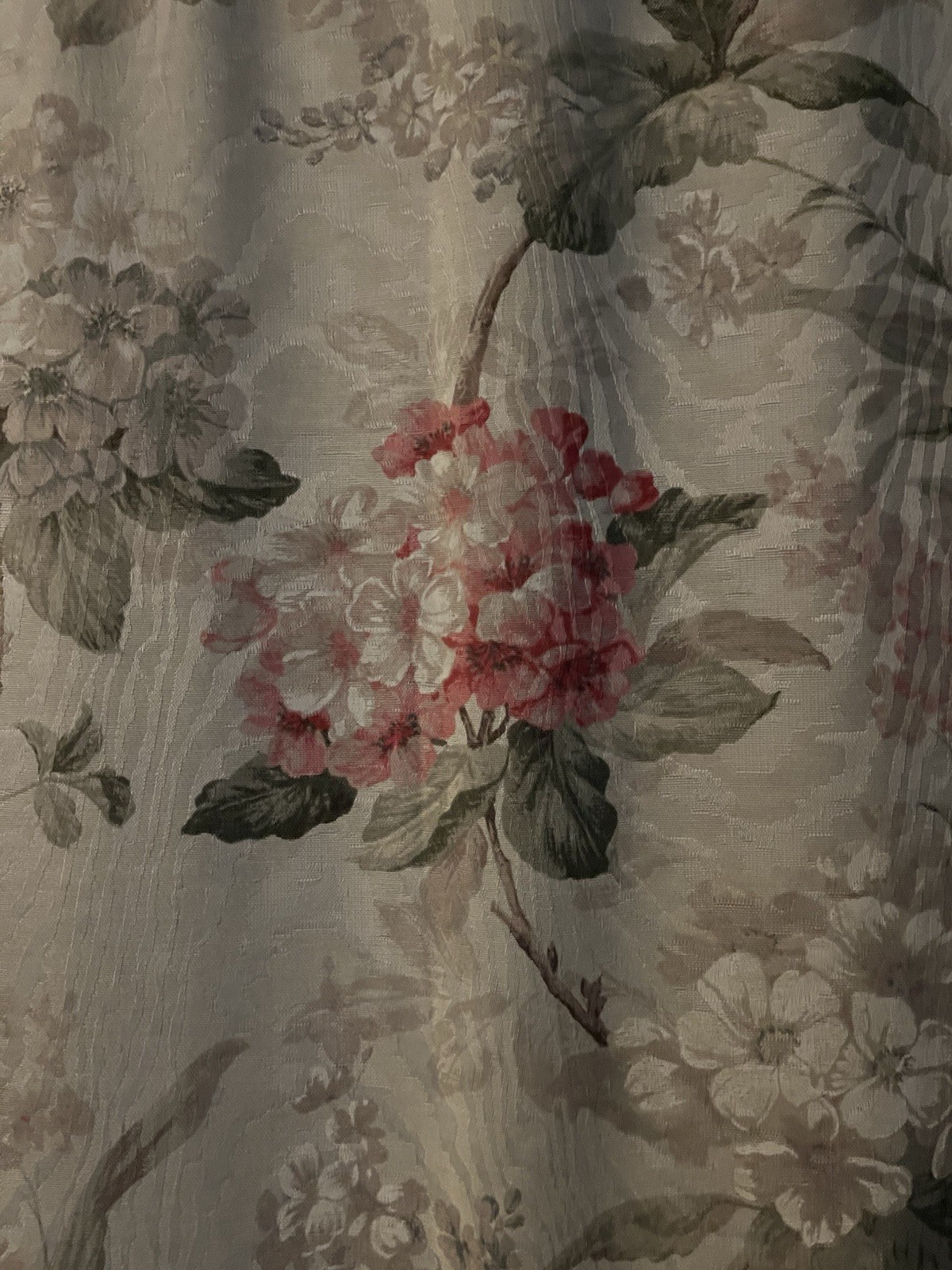 BURLINGTON USA CURTAINS BEIGE MULTICOLOR FLORAL PINK/LAVENDER 4 PANELS 40 X 84