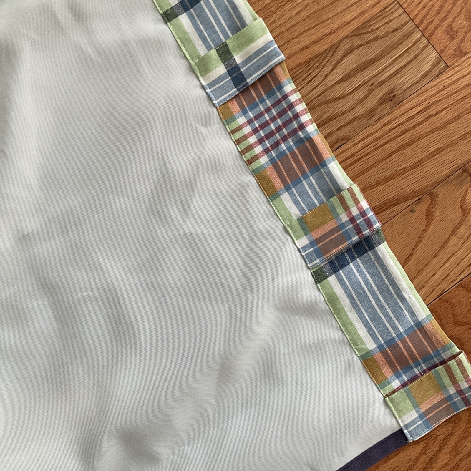 2 Pottery Barn Kids Madras Patchwork Plaid Curtain Panels 44×96 Lined