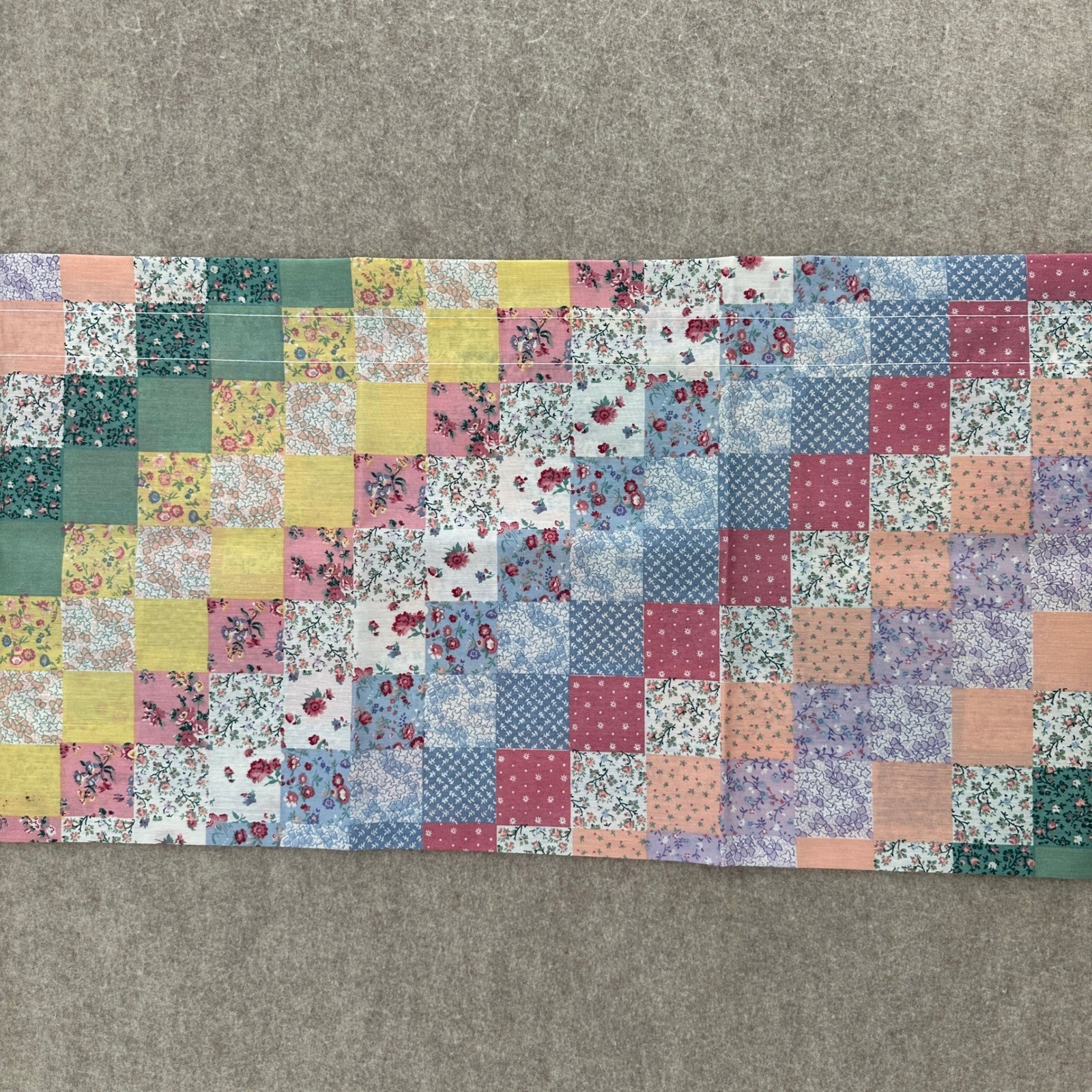 Handmade Floral Patchwork Curtain Valance Panel Pastel Multi Color 29×16